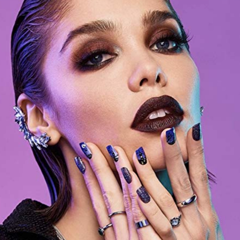 Glow in Dark Purple Halloween Nails Haunted House Cemetery LIMITED KISS